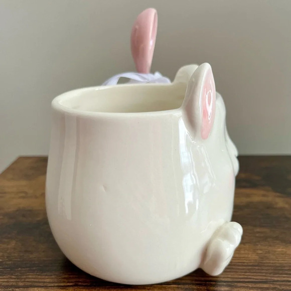 Arlington| 3D Ceramic Hand-Painted Bunny Mug & Spoon Set Spring Easter - Picture 5 of 8